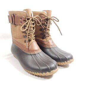 JBU Women's Size 7 Winter Rubber Boots Lined Brown